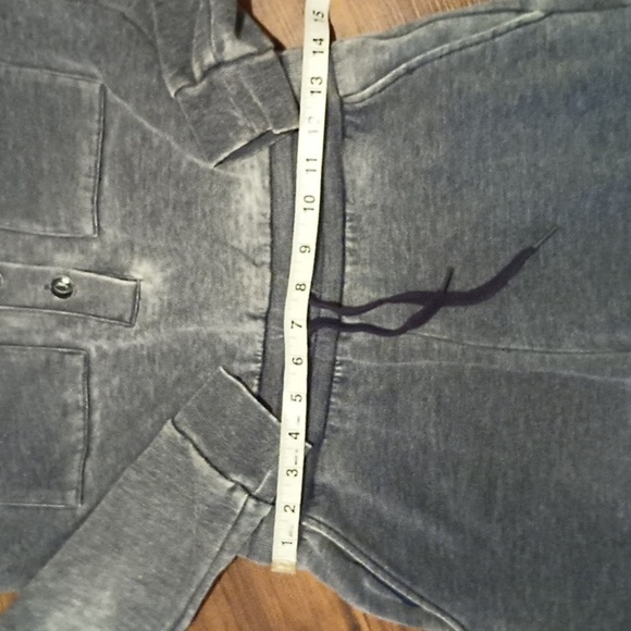 525 Distressed Grey SweatShirt Material Collared Jumpsuit A43 - Picture 6 of 7